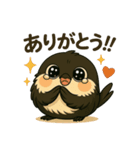 「まるっこ黒い小鳥の日常スタンプ」（個別スタンプ：5）
