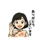 黒髪ショート女子の丁寧語スタンプ（個別スタンプ：16）