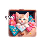 毎日使える 春夏 ねこ 敬語 日常 フランス（個別スタンプ：37）
