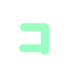 1/2カタカナ1文字（緑）アレンジ用（個別スタンプ：10）