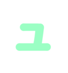 1/2カタカナ1文字（緑）アレンジ用（個別スタンプ：37）