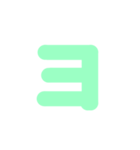 1/2カタカナ1文字（緑）アレンジ用（個別スタンプ：38）