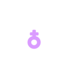 2/2カタカナ1文字（紫）アレンジ用（個別スタンプ：38）