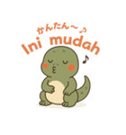 コモドドラゴンのインドネシア語日本語挨拶（個別スタンプ：37）