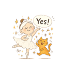ゆるバレリーナとねこの毎日スタンプ⑥（個別スタンプ：8）