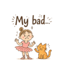 ゆるバレリーナとねこの毎日スタンプ⑥（個別スタンプ：14）