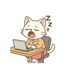 毎日使える♪OLねこの表情スタンプ（個別スタンプ：4）