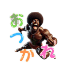 アフロ×テニス（庭球）！3Dリアル（個別スタンプ：3）
