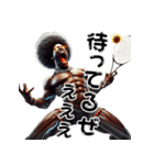 アフロ×テニス（庭球）！3Dリアル（個別スタンプ：32）
