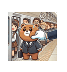 満員電車のクマ（個別スタンプ：2）