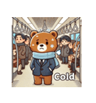 満員電車のクマ（個別スタンプ：7）