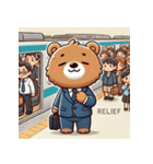 満員電車のクマ（個別スタンプ：12）