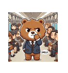 満員電車のクマ（個別スタンプ：16）