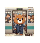 満員電車のクマ（個別スタンプ：19）