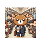 満員電車のクマ（個別スタンプ：26）
