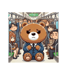 満員電車のクマ（個別スタンプ：27）