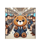 満員電車のクマ（個別スタンプ：33）