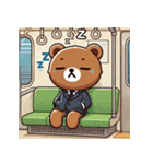 満員電車のクマ（個別スタンプ：39）