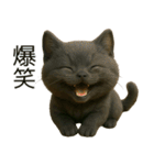 可愛い黒猫の日常スタンプ！3Dリアル（個別スタンプ：26）