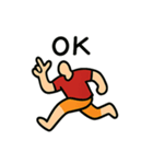 「逃げる男」の日常会話スタンプ（個別スタンプ：6）