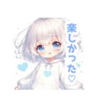 水色×フリルリボンの女の子スタンプ（個別スタンプ：39）