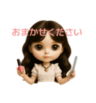巻き髪ドールフェイスちゃん♡ネイリスト版（個別スタンプ：2）
