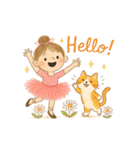 ゆるバレリーナとねこの毎日スタンプ⑦（個別スタンプ：3）