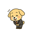 仕事に全力！犬のサラリーマン（個別スタンプ：3）