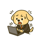 仕事に全力！犬のサラリーマン（個別スタンプ：34）