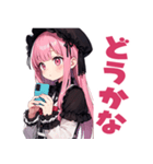 普段使いできる黒メルヘン系女の子たち17（個別スタンプ：2）