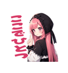 普段使いできる黒メルヘン系女の子たち17（個別スタンプ：5）