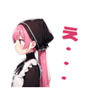 普段使いできる黒メルヘン系女の子たち17（個別スタンプ：11）