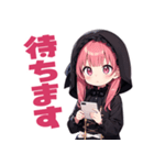 普段使いできる黒メルヘン系女の子たち17（個別スタンプ：12）