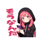 普段使いできる黒メルヘン系女の子たち17（個別スタンプ：13）