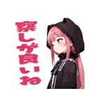 普段使いできる黒メルヘン系女の子たち17（個別スタンプ：16）