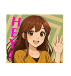 happy girls English ver.（個別スタンプ：2）