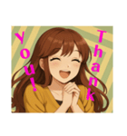 happy girls English ver.（個別スタンプ：5）
