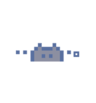 動くドットねこ！！1-1黒猫（個別スタンプ：15）