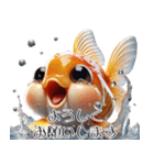 3Dリアル金魚！敬語でこんにちは（個別スタンプ：8）