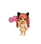 使いやすい！猫耳ツインテールの女の子♡（個別スタンプ：4）