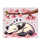 アリクイと桜のスタンプ@SFW（個別スタンプ：3）