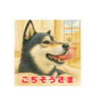 黒柴わさび ・ そっくりイラストのスタンプ（個別スタンプ：14）