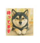 黒柴わさび ・ そっくりイラストのスタンプ（個別スタンプ：20）
