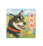 黒柴わさび ・ そっくりイラストのスタンプ（個別スタンプ：23）