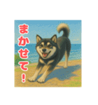 黒柴わさび ・ そっくりイラストのスタンプ（個別スタンプ：33）