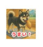 黒柴わさび ・ そっくりイラストのスタンプ（個別スタンプ：37）