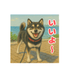 黒柴わさび ・ そっくりイラストのスタンプ（個別スタンプ：38）