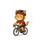 ロードバイクねこ（個別スタンプ：2）