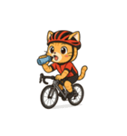 ロードバイクねこ（個別スタンプ：4）