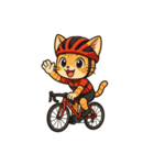 ロードバイクねこ（個別スタンプ：7）